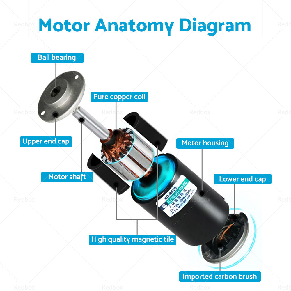 12V 30W Permanent Magnet DC Electric Motor High Speed CW CCW Generator-3