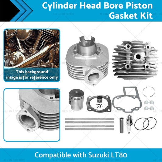 Cylinder Head Bore Piston Gasket Kit Suitable for 87-06 Suzuki Quadsport LT80-1