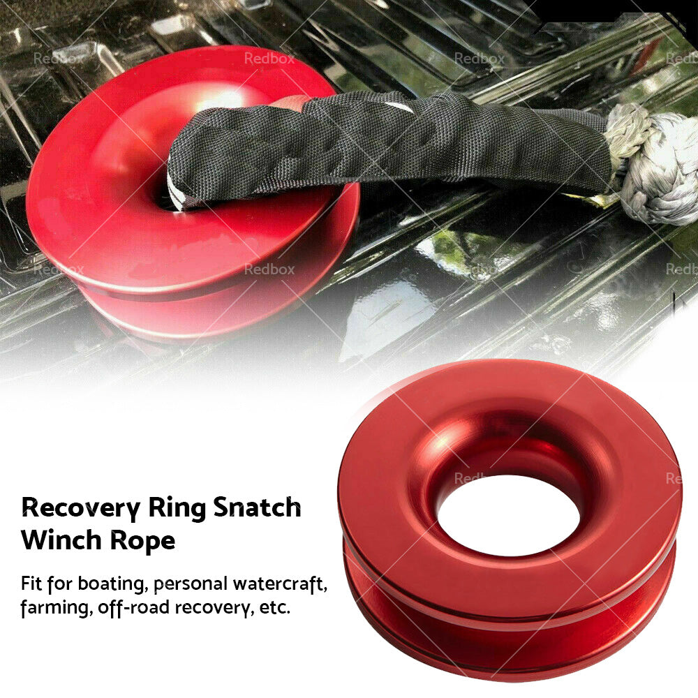 Recovery Ring Snatch Block Pulley 34749bs  and  Soft Shackle Tow Winch Rope Straps-2