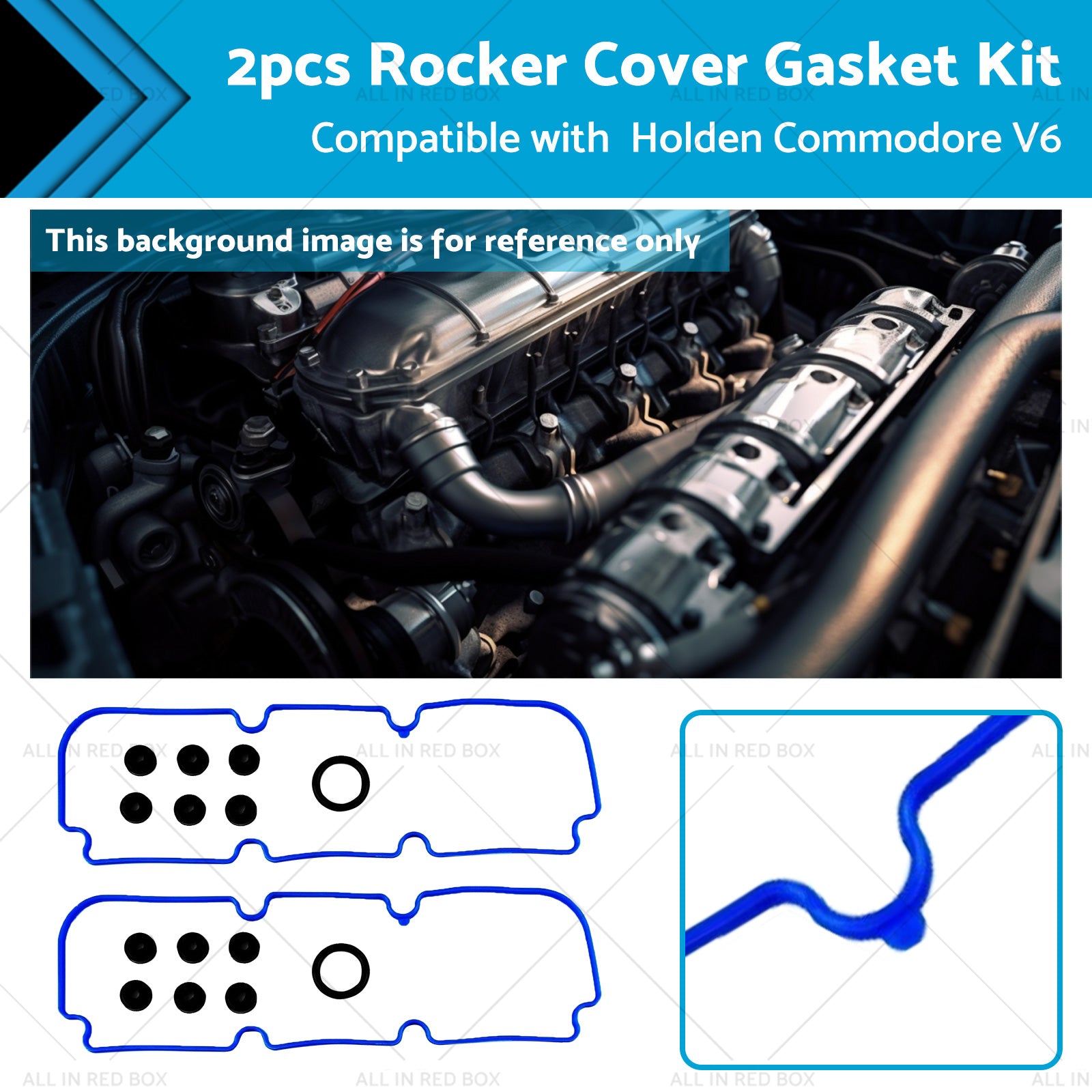 2x Rocker Cover Gasket Kit Suitable for Holden Commodore VG VQ VN VP V6 3. 8L-0