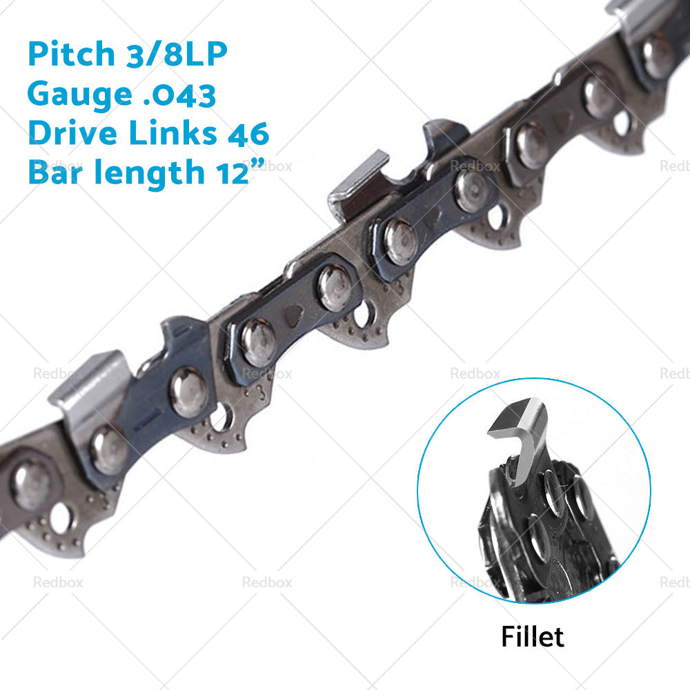 3X 12in Chain Fit for MAKITA CORDLESS 2x18V 36V CHAINSAW DUC302 DUC302Z-3