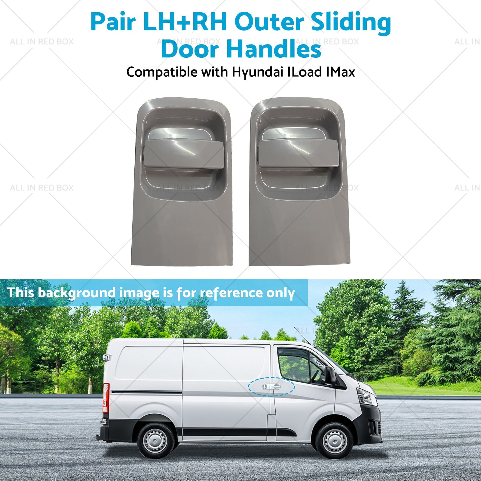 Pair Grey LHRH Outer Sliding Door Handles Suitable for 08~15 Hyundai ILoad IMax-4