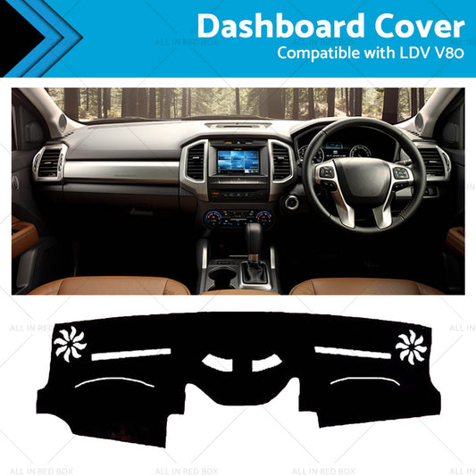 Non-Slip Dash Mat Suitable for  LDV V80 2013-2023 Dashboard Cover Black AU-0