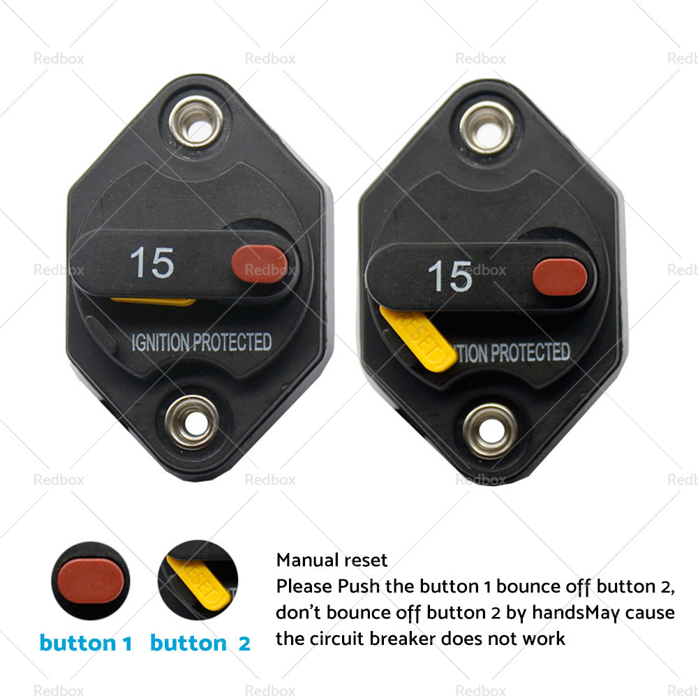15/20/25/30/40/50A AMP Circuit Breaker Waterproof 12V 32V DC Manual Reset-4