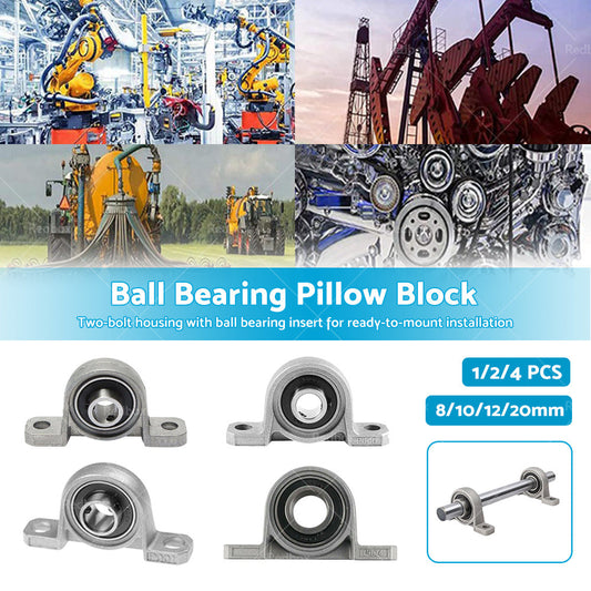 4PCS 8/10/12/20mm Inner Diameter Ball Bearing Pillow Block Zinc Alloy Metal-1