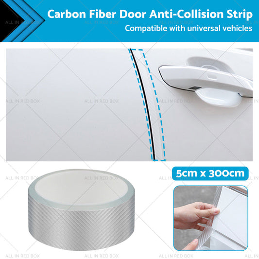 3m Car Door Sill Protector Carbon Fiber Edge Sticker Rubber Bumper Guard Strip-0