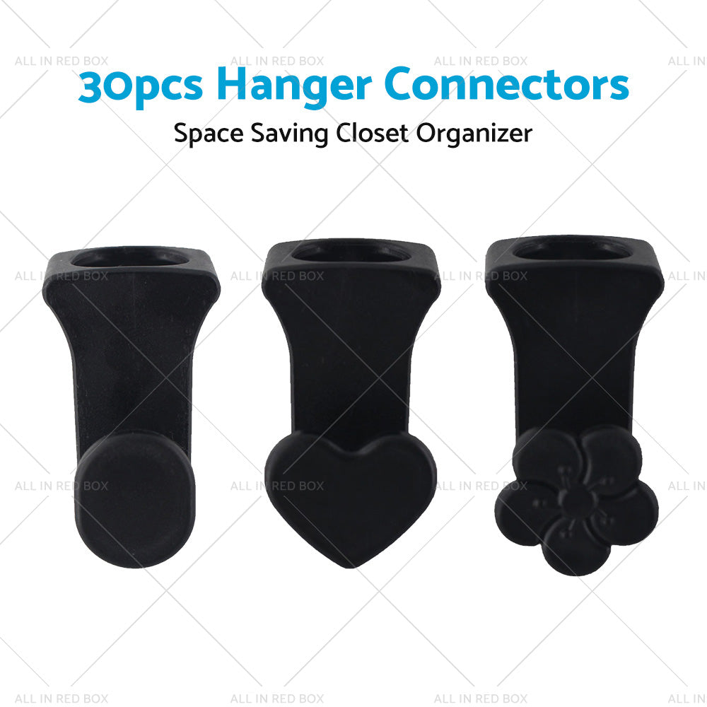 30PCS Closet Clothes Hanger Connector Hook Closet Space Organizer Space Saving-3
