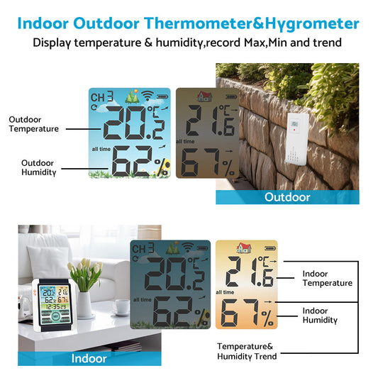 Hygrometer Thermometer Digital Temperature Humidity Meter LCD Display Wireless-1