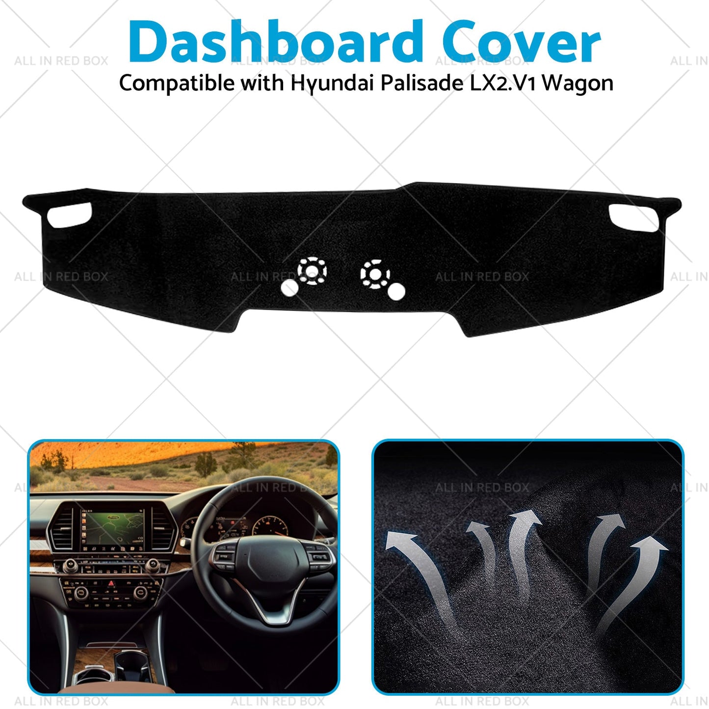 Non-Slip Dash Mat SuitableFor Hyundai Palisade Wagon NO HEADS UP DISPLAY 2020-23-4