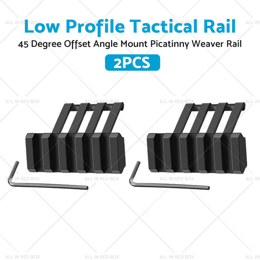 2PCS Low Profile Tactical 45 Degree Offset Angle Mount Picatinny Weaver Rail-0